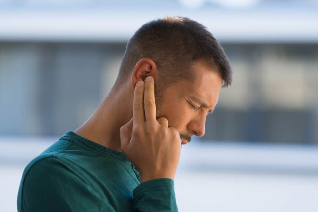 Man with tinnitus looking for a management solution for the ringing in his ear